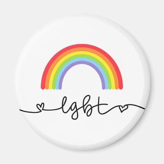 LGBT-harten en regenbogen Magneet (Voorkant)