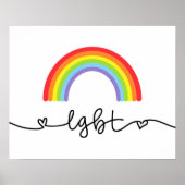 LGBT-harten en regenbogen Poster (Voorkant)
