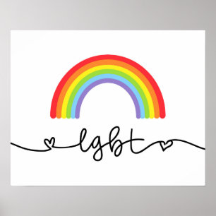LGBT-harten en regenbogen Poster