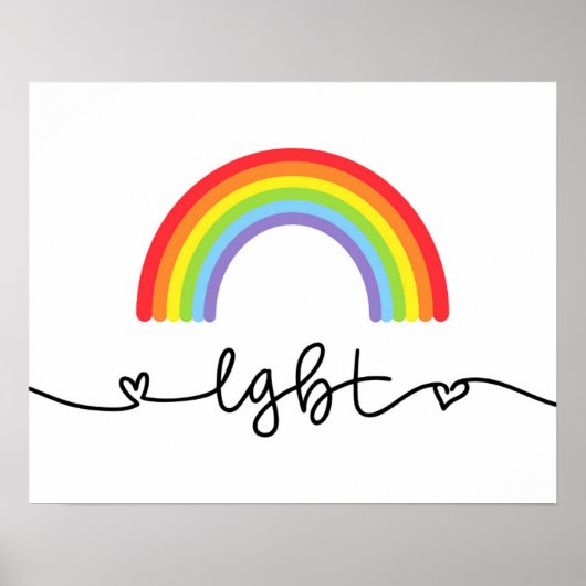 LGBT-harten en regenbogen Poster (Voorkant)