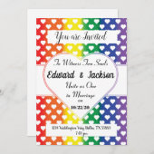 LGBT Hartjes Trouw Uitnodiging (Voorkant / Achterkant)