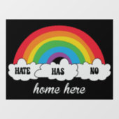 LGBT Hate heeft hier geen thuis Raamsticker (Vel)