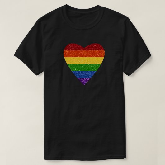 LGBT Heart Pride Flag Glitter T-shirt (Design voorkant)