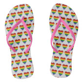 LGBT Heart Pride Flag Glitter Teenslippers (Voetbed)
