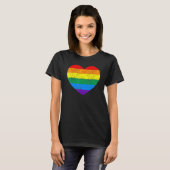 LGBT Heart Rainbow Flag Gay Les Pride Support LGBT T-shirt (Voorkant volledig)