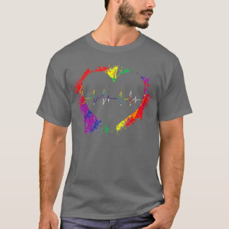 LGBT Heartbeat EKG Gay Lesbian T-Shirt