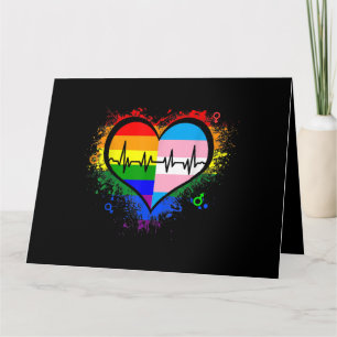 LGBT Heartbeat EKG Shirt Gay Lesbisch Transgender Kaart
