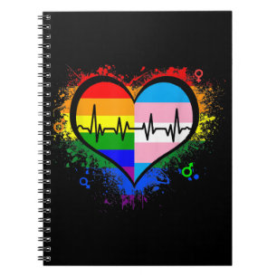 LGBT Heartbeat EKG Shirt Gay Lesbisch Transgender  Notitieboek