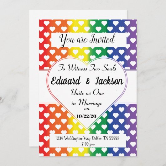 LGBT Hearts Weddenschap Kaart (Voorkant / Achterkant)