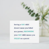 LGBT heeft een Gay Child Love Pride Ouderschap Quo Briefkaart (Staand voorkant)