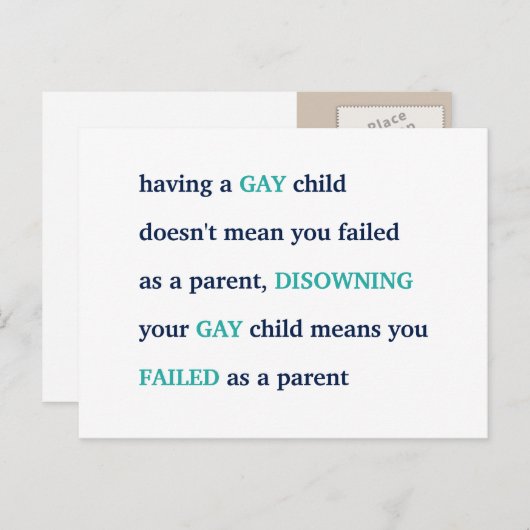 LGBT heeft een Gay Child Love Pride Ouderschap Quo Briefkaart (Voorkant / Achterkant)