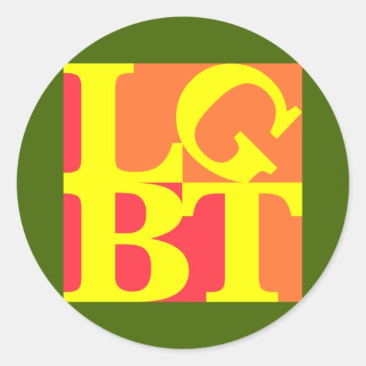 LGBT Hete Pop Ronde Sticker (Voorkant)