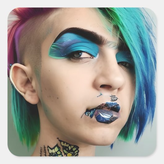 LGBT Homo of Trans Man Vierkante Sticker (Voorkant)