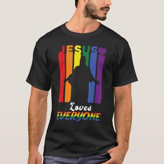 LGBT Homorechten Jezus houdt iedereen trots Graphi T-shirt (Voorkant)