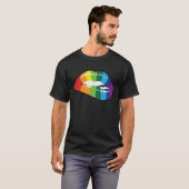 LGBT Human Rights, LGBT PRIDE Rainbow Lips Gay Les T-shirt (Voorkant volledig)