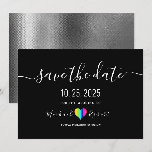 LGBT-huwelijk Bewaar de Datum Save The Date (Voorkant / Achterkant)