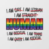 LGBT Ik ben homo, ik ben mens Raamsticker (Vel)