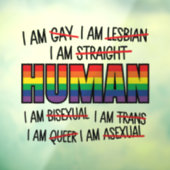 LGBT Ik ben homo, ik ben mens Raamsticker (Vel 3)