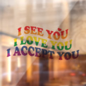 LGBT Ik hou van je, ik accepteer je Raamsticker (Vel 2)