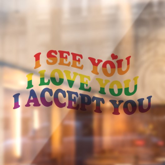 LGBT Ik hou van je, ik accepteer je Raamsticker (Vel 2)