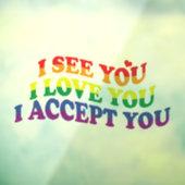 LGBT Ik hou van je, ik accepteer je Raamsticker (Vel 3)