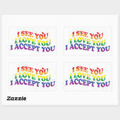 LGBT Ik hou van je, ik accepteer je Rechthoekige Sticker (Vel)