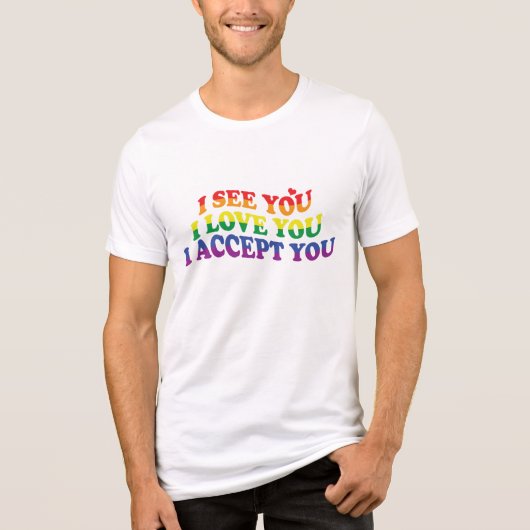 LGBT Ik hou van je, ik accepteer je Tri-Blend Shirt (Voorkant)