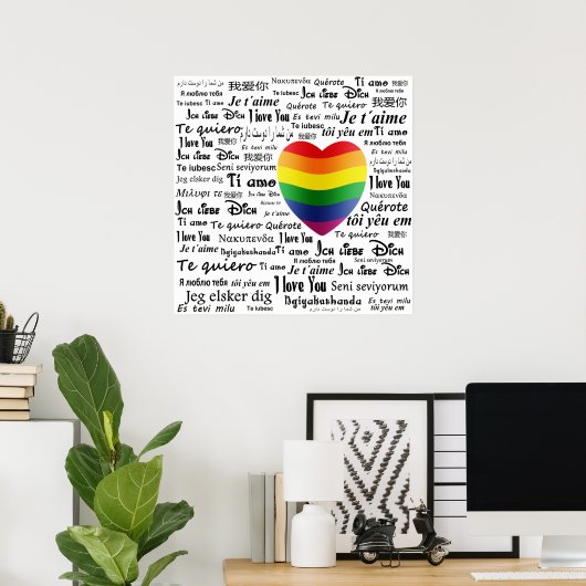 LGBT Ik hou van je Poster (Thuiskantoor)