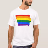 LGBT Iowa, US State flag map T-Shirt (Voorkant)