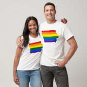 LGBT Iowa, US State flag map T-Shirt (Unisex)