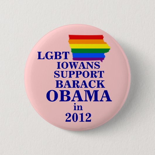 LGBT Iowans voor Obama 2012 Ronde Button 5,7 Cm (Voorkant)