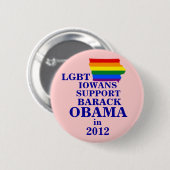 LGBT Iowans voor Obama 2012 Ronde Button 5,7 Cm (Voorkant /achterkant)