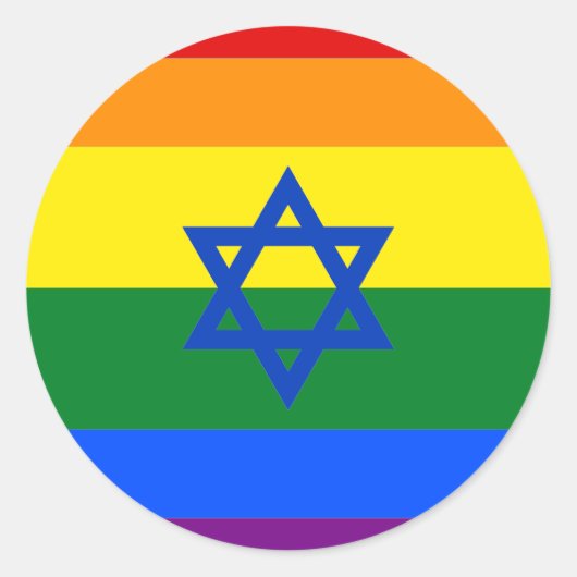 LGBT Israel Ronde Sticker (Voorkant)