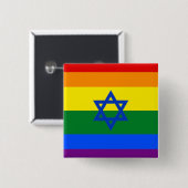 LGBT Israël Vierkante Button 5,1 Cm (Voorkant /achterkant)