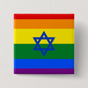 LGBT Israël Vierkante Button 5,1 Cm