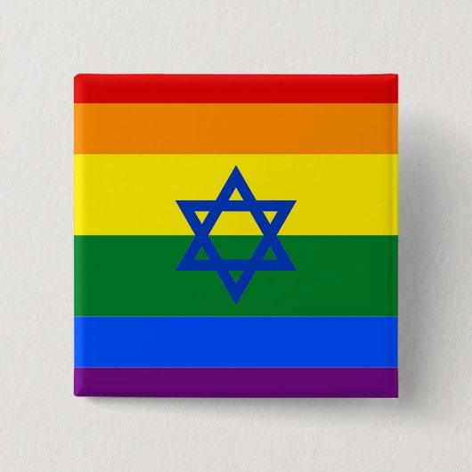 LGBT Israël Vierkante Button 5,1 Cm (Voorkant)