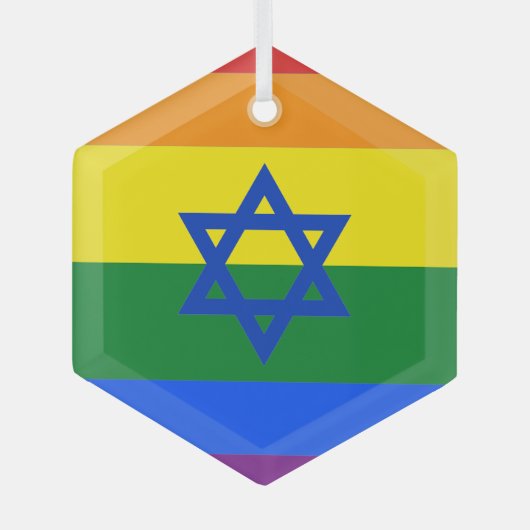 LGBT Israel vlag Glas Ornament (Voorkant)
