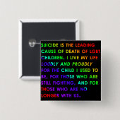 LGBT-jeugdzelfmoord Vierkante Button 5,1 Cm (Voorkant /achterkant)