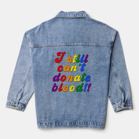 LGBT kan nog steeds geen bloed doneren Denim Jacket (Achterkant)