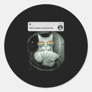 Lgbt kat beweging bij voordeur biseksueel lesbisch ronde sticker