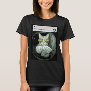 Lgbt kat beweging bij voordeur biseksueel lesbisch t-shirt