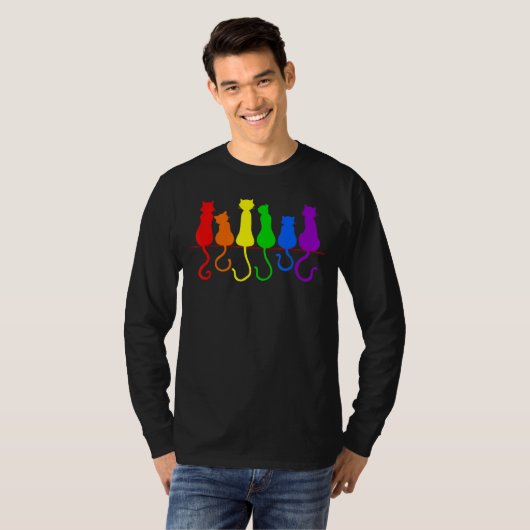 LGBT Katten Gay Pride Purride Cat Funy LGBT Pride T-shirt (Voorkant volledig)