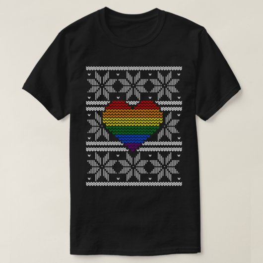 LGBT-kerst — Rainbow Pride Ugly Xmas Sweat T-shirt (Design voorkant)