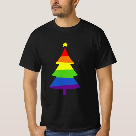LGBT-kerstboom Gay Pride T-shirt (Voorkant)