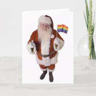 LGBT-kerstKaart voor kerstmis van Santa en Pride F Feestdagen Kaart