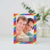 LGBT kerstregenboogvlag Gay Pride Aangepaste foto Feestdagenkaart (Staand voorkant)