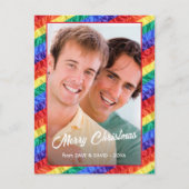 LGBT kerstregenboogvlag Gay Pride Aangepaste foto Feestdagenkaart (Voorkant)