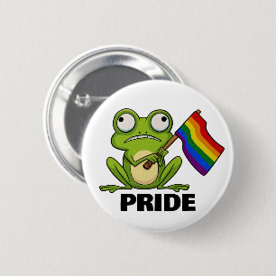 LGBT Kikker Met Pride Vlag Ronde Button 5,7 Cm