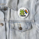 LGBT Kikker Met Pride Vlag Ronde Button 5,7 Cm (In situ)
