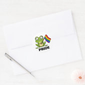 LGBT Kikker Met Pride Vlag Ronde Sticker (Envelop)